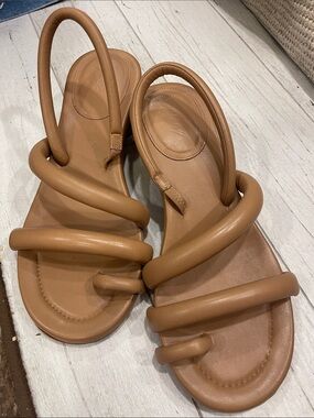 Marsell Tubular Strappy Sandals in Tan